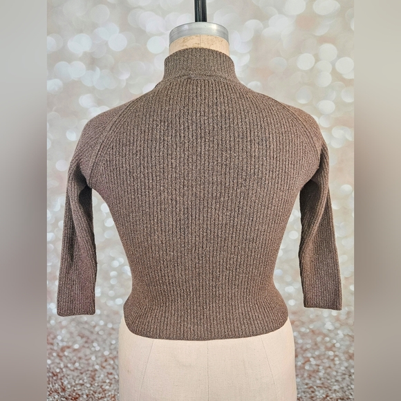 Doncaster Brown Heather Mock Turtleneck Sweater XL Vintage - Picture 4 of 6
